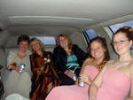 in the limo (Darlene, Annie, Becky, Jill & Bridget)